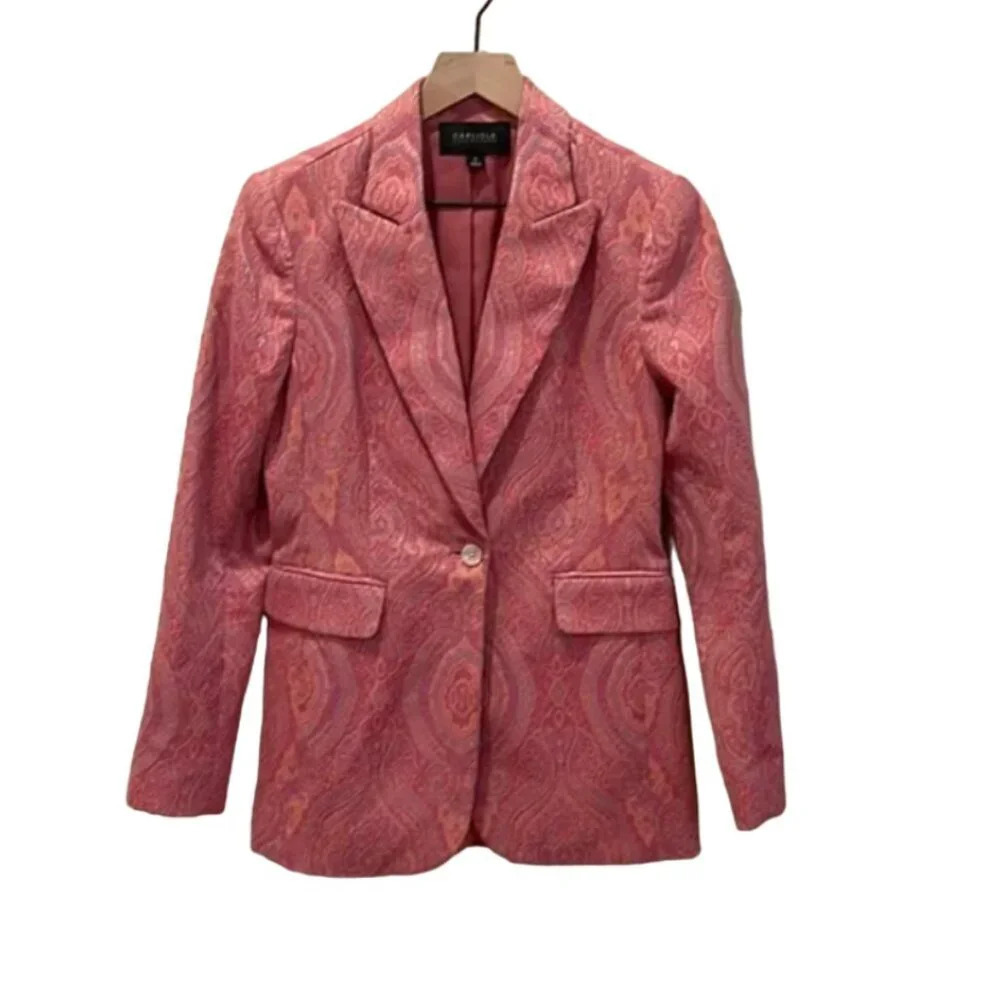 Carlisle Collection women's Paisley suit Pink size 2